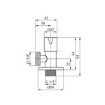 Кран приборний для підключення Karro 1/2х3/4 НН хромований KR-03112А, фото , зображення 2 | SNABZHENIE.com.ua