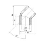 Колено 45° PPR Baux 20 мм, фото , зображення 2 | SNABZHENIE.com.ua