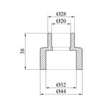 Редукционная муфта PPR Baux 32x20 мм, фото , изображение 2 | SNABZHENIE.com.ua