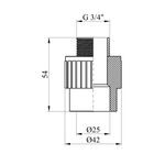 Муфта PPR Baux 25х3/4 РН, фото , зображення 2 | SNABZHENIE.com.ua