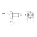 Штуцер Karro 1/2 РВ, D=12 мм нікільований KR-820, фото , зображення 2 | SNABZHENIE.com.ua