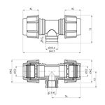 Тройник ПЕ SPT 32х3/4х32 РВ, фото , зображення 2 | SNABZHENIE.com.ua