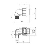 Колено ПЭ SantehPlast 20х1/2" РН, фото , изображение 2 | SNABZHENIE.com.ua