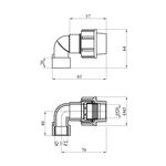 Колено ПЭ SantehPlast 20х1/2" РВ, фото , зображення 2 | SNABZHENIE.com.ua