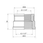 Муфта переходная STA 1 1/2х1 1/4 ВВ латунная, фото , изображение 2 | SNABZHENIE.com.ua