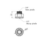 Переходник посилений LexLine 1/2х3/8 ВН латунний УК0640-В, фото , зображення 2 | SNABZHENIE.com.ua