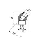 Колено 45° PPR GrandiTherm 20 мм ВН, фото , зображення 2 | SNABZHENIE.com.ua