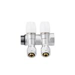 Колектор з перекриттям Karro Super на 2 виходи 3/4 x16 ВН нікельований KR-17021, фото , зображення 3 | SNABZHENIE.com.ua