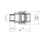 Муфта ПЭ SantehPlast 25x1" РН, фото , зображення 2 | SNABZHENIE.com.ua