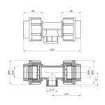 Тройник ПЭ SantehPlast 50х2"х50 РВ, фото , зображення 2 | SNABZHENIE.com.ua