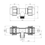 Тройник ПЭ SantehPlast 50х2"х50 РН, фото , изображение 2 | SNABZHENIE.com.ua