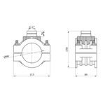 Седловая врезка ПЭ SantehPlast 90х1", фото , зображення 2 | SNABZHENIE.com.ua