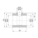 Тройник перехідний PPR GrandiTherm 63х25х63 мм, фото , зображення 2 | SNABZHENIE.com.ua