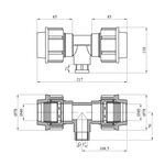 Тройник ПЭ SantehPlast 40х1"х40 РВ, фото , зображення 2 | SNABZHENIE.com.ua