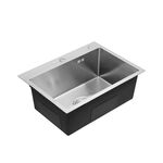 Мойка кухонная Kroner Derby KRP Brush 5843HM (2,5/0,5 мм), фото , изображение 3 | SNABZHENIE.com.ua