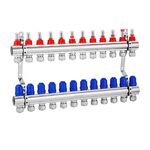 Коллектор Karro хромированный 12 выходов с евроконусами KR-20160, фото  | SNABZHENIE.com.ua