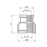 Муфта переходная LexLine 1/2х3/8 ВВ никелированная НК0331-Вн, фото , изображение 2 | SNABZHENIE.com.ua