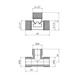 Тройник посилений LexLine 1/2 ННН латунний УК0241-В, фото , зображення 2 | SNABZHENIE.com.ua