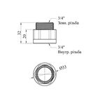 Удлинитель посилений LexLine 3/4'ВН, L=20 мм латунний УК0609-В20, фото , зображення 2 | SNABZHENIE.com.ua