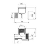 Тройник LexLine 1/2 ВВН латунный усиленный УК0203-В, фото , изображение 2 | SNABZHENIE.com.ua