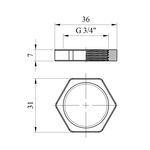 Контргайка посилена LexLine 3/4 латунна УК1202-В, фото , зображення 2 | SNABZHENIE.com.ua