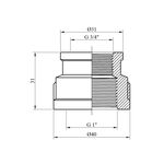 Муфта переходная LexLine 1х3/4 ВВ латунная УК0313-В, фото , изображение 2 | SNABZHENIE.com.ua