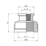 Муфта переходная усиленная LexLine 1х1/2 ВВ никелированная НК0315, фото , изображение 2 | SNABZHENIE.com.ua