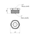 Футорка LexLine 1х1/2 НВ латунная УК0704-В усиленная, фото , изображение 2 | SNABZHENIE.com.ua
