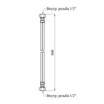 Шланг газовый 1/2 ВВ 80 см с металлическими гайками, ПВХ белый, фото , изображение 2 | SNABZHENIE.com.ua