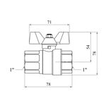 Кран шаровий Karro Premium 1 ВВ PN40 бабочка, нікельований, фото , зображення 2 | SNABZHENIE.com.ua