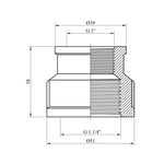Муфта перехідна посилена LexLine 1 1/4х1 ВВ латунна УК0393-В, фото , зображення 2 | SNABZHENIE.com.ua
