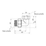 Сгон-американка угловая LexLine 1 ВН латунная УК0806-В, фото , изображение 2 | SNABZHENIE.com.ua