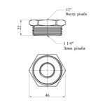 Футорка LexLine 1 1/4х1/2 НВ никелированная НК0710-Вн, фото , изображение 2 | SNABZHENIE.com.ua