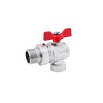 Кран шаровой угловой Karro Standart 3/4 ВН PN40 никелированный, фото  | SNABZHENIE.com.ua