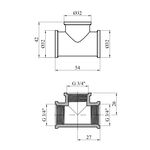 Тройник латунный LexLine 3/4 ВВВ УК202-В усиленный, фото , изображение 2 | SNABZHENIE.com.ua