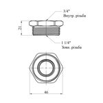 Футорка LexLine 1 1/4х3/4 НВ латунная УК0711-В, фото , изображение 2 | SNABZHENIE.com.ua