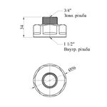 Переходник LexLine 1 1/2х3/4 ВН латунный УК0604-В, фото , изображение 2 | SNABZHENIE.com.ua