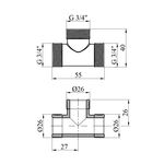 Тройник посилений LexLine 3/4ННН латунний УК0660-В, фото , зображення 2 | SNABZHENIE.com.ua