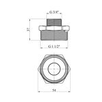 Ниппель переходной LexLine 1 1/2х3/4 НН никелированный, фото , изображение 2 | SNABZHENIE.com.ua