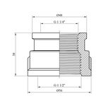 Муфта LexLine 1 1/2х1 1/4 ВВ латунная УК0307-В, фото , изображение 2 | SNABZHENIE.com.ua