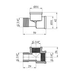 Тройник LexLine 3/4 ВВН латунный усиленный УК0210-В, фото , изображение 2 | SNABZHENIE.com.ua