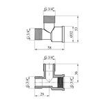 Тройник LexLine 3/4 ВНН никелированный НК0209-Вн, фото , изображение 2 | SNABZHENIE.com.ua