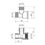 Тройник посилений LexLine 3/4 ННВ латунний УК0209-В, фото , зображення 2 | SNABZHENIE.com.ua