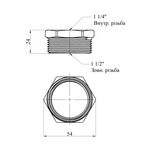 Футорка посилена LexLine 1 1/2х1 1/4 НВ латунна УК0723-В, фото , зображення 2 | SNABZHENIE.com.ua