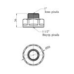 Переходник LexLine 1 1/2х1 ВН никелированный НК0606-Вн, фото , изображение 2 | SNABZHENIE.com.ua