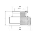 Муфта усиленная LexLine 2х1 1/4 ВВ никелированная НК0322-Вн, фото , изображение 2 | SNABZHENIE.com.ua