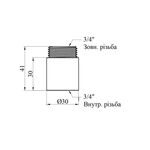 Подовжувач STA 3/4 ВН, L=30 мм латунний, фото , зображення 2 | SNABZHENIE.com.ua