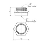 Переходник Karro 2х1 1/2 ВН никелированный KR-3117, фото , изображение 2 | SNABZHENIE.com.ua