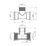 Тройник посилений LexLine 1 ВНВ нікельований НК0232-Вн, фото , зображення 2 | SNABZHENIE.com.ua