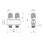 Регулирующий коллектор Karro 2 выхода 1x3/4 с термостатическим вентилем, фото , изображение 2 | SNABZHENIE.com.ua